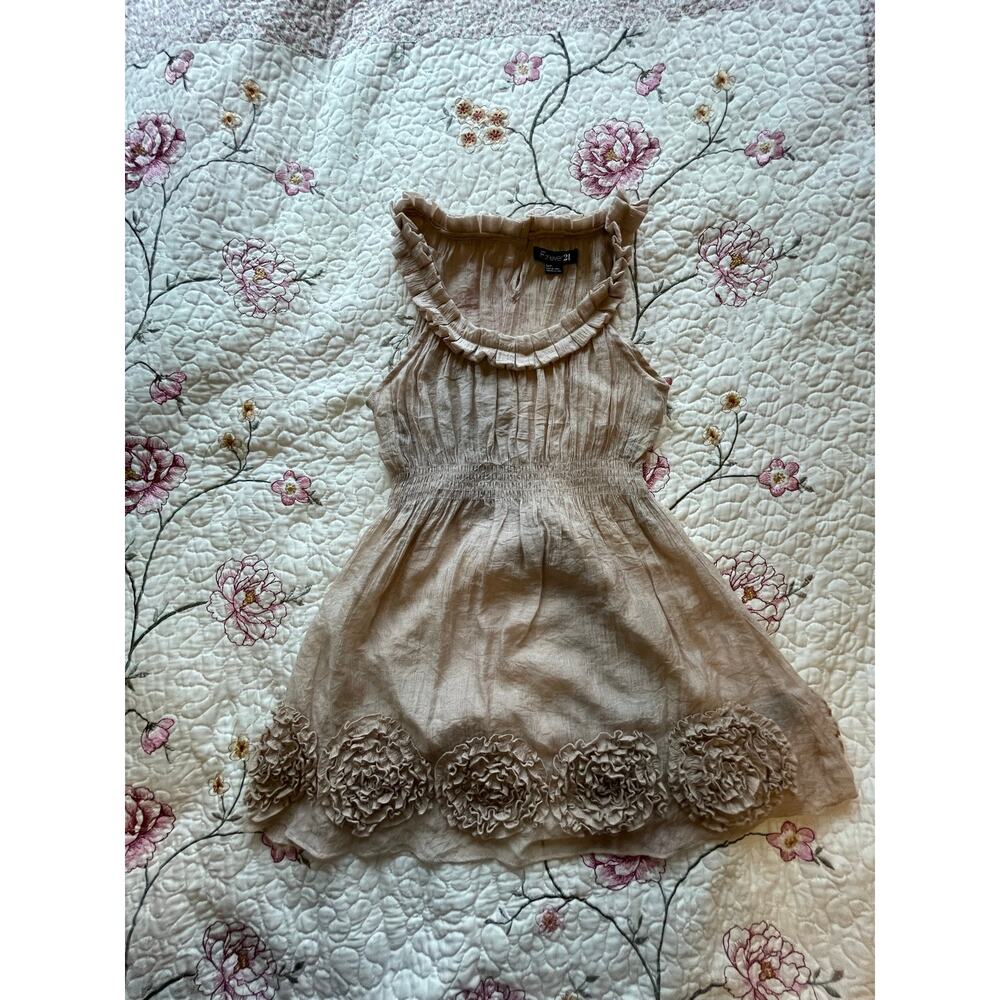 cream vintage forever 21 flowery blouse